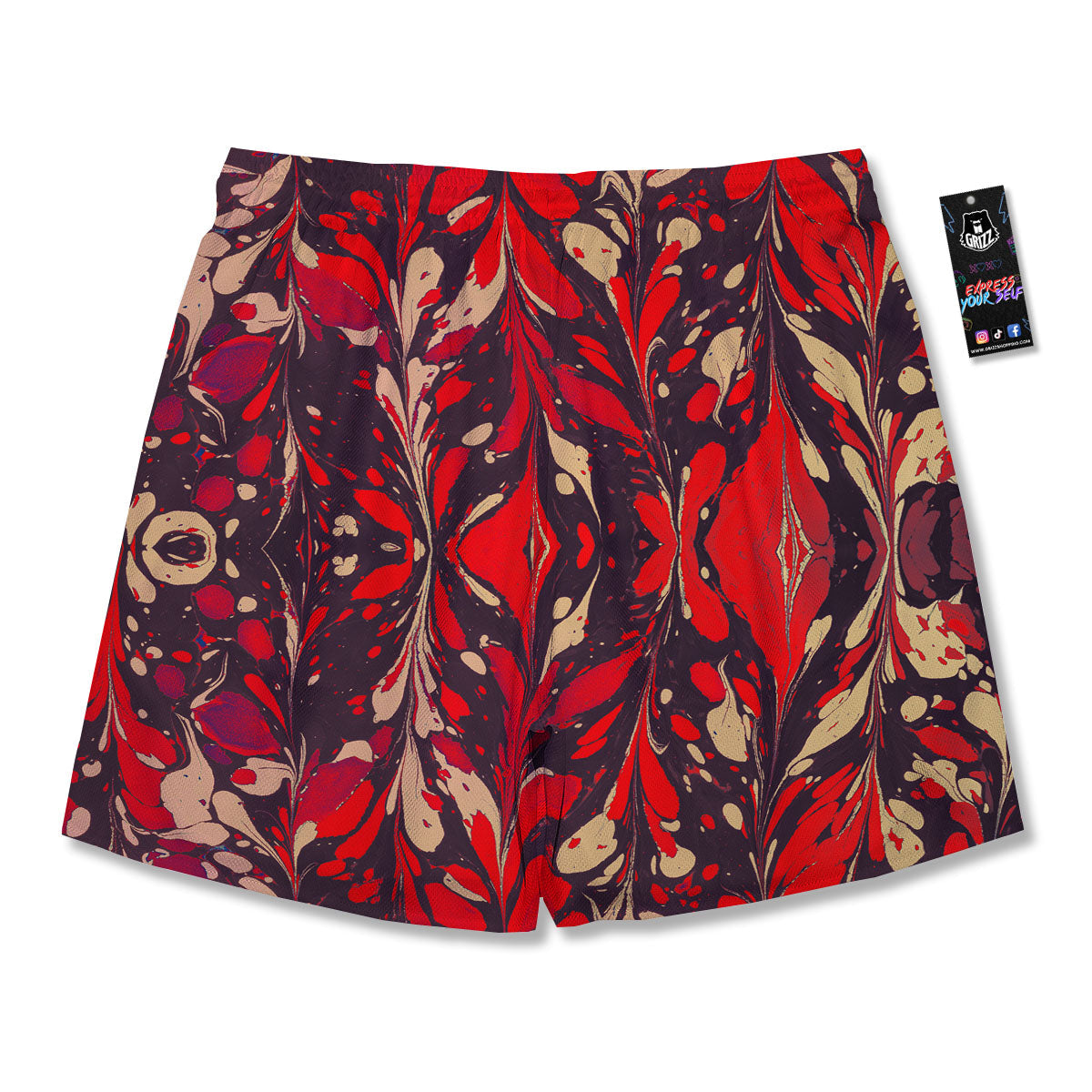 Formed Psychedelic Print Pattern Men's Running Shorts-grizzshop
