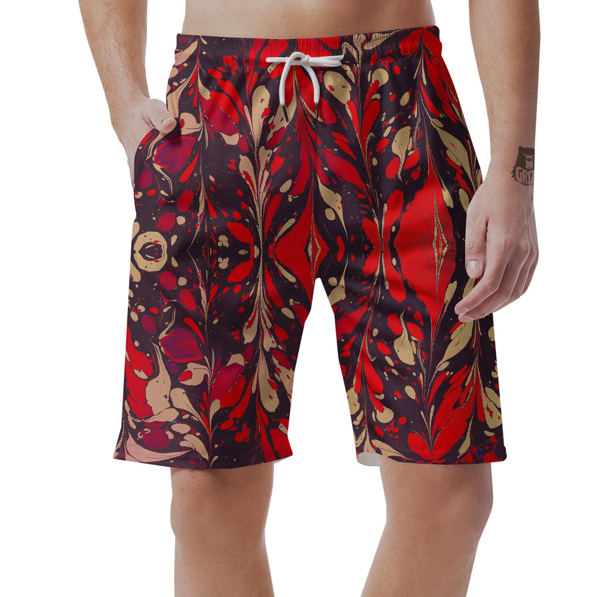 Formed Psychedelic Print Pattern Men's Shorts-grizzshop
