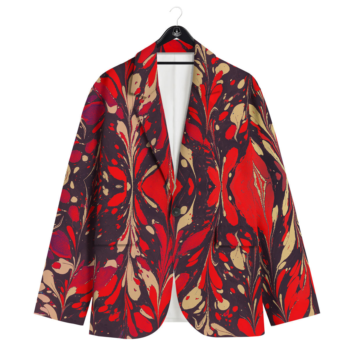 Formed Psychedelic Print Pattern Men's Sport Coat-grizzshop