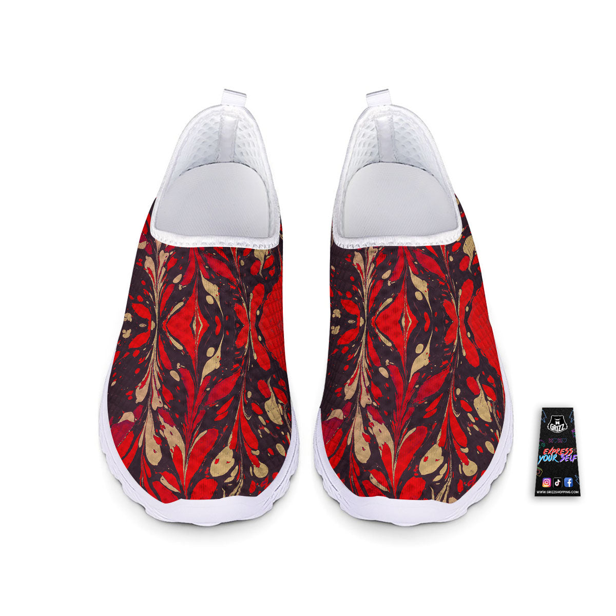 Formed Psychedelic Print Pattern Nurse Shoes-grizzshop