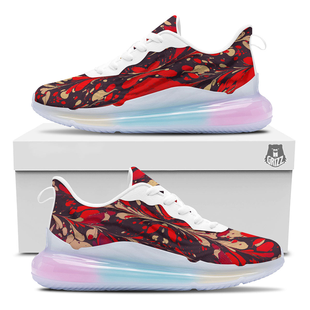 Formed Psychedelic Print Pattern Running Sneakers-grizzshop