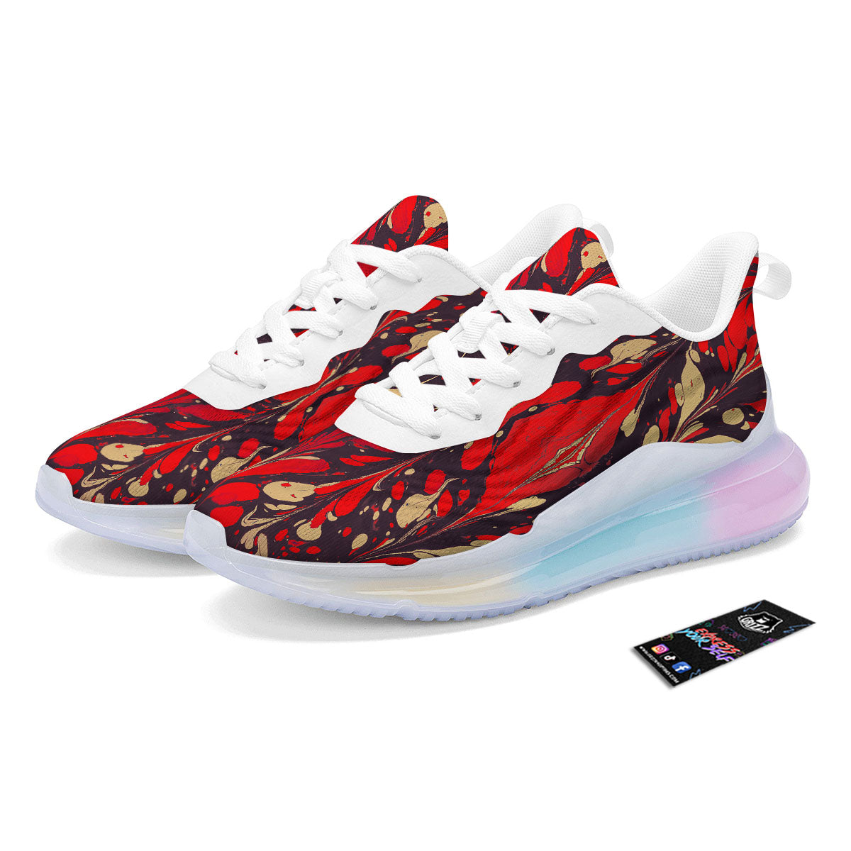 Formed Psychedelic Print Pattern Running Sneakers-grizzshop