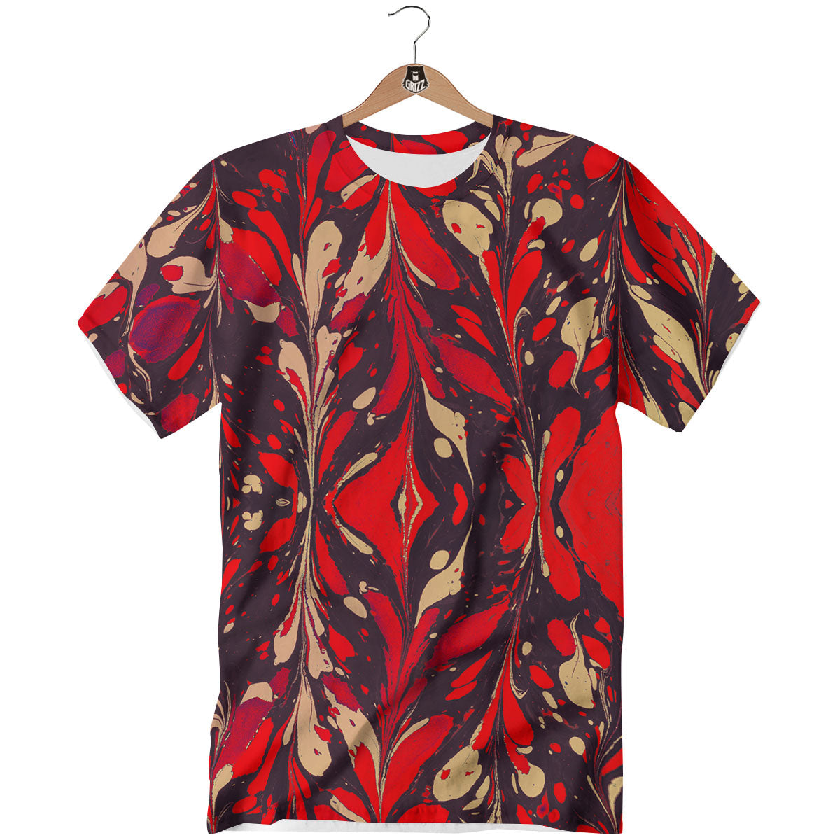 Formed Psychedelic Print Pattern T-Shirt-grizzshop
