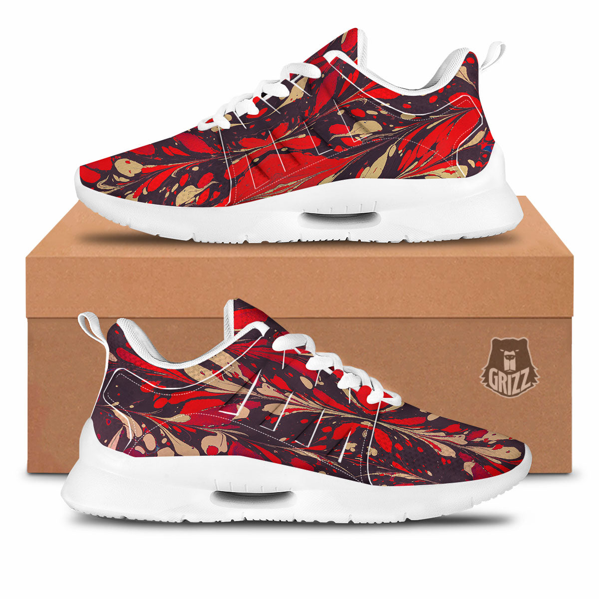 Formed Psychedelic Print Pattern Tennis Shoes-grizzshop