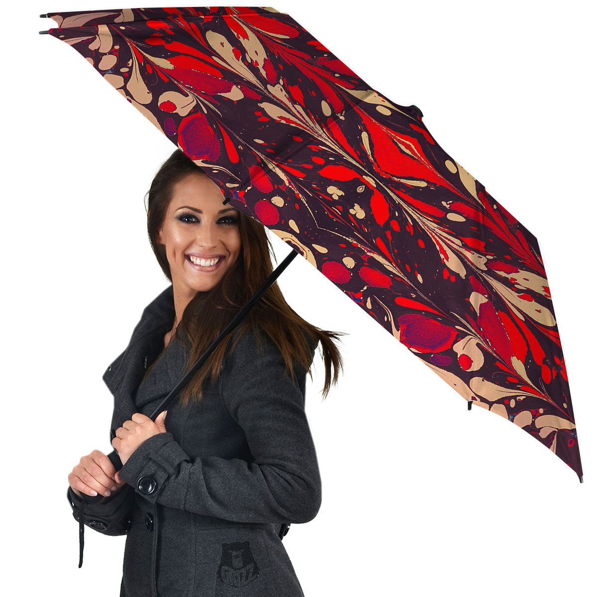 Formed Psychedelic Print Pattern Umbrella-grizzshop