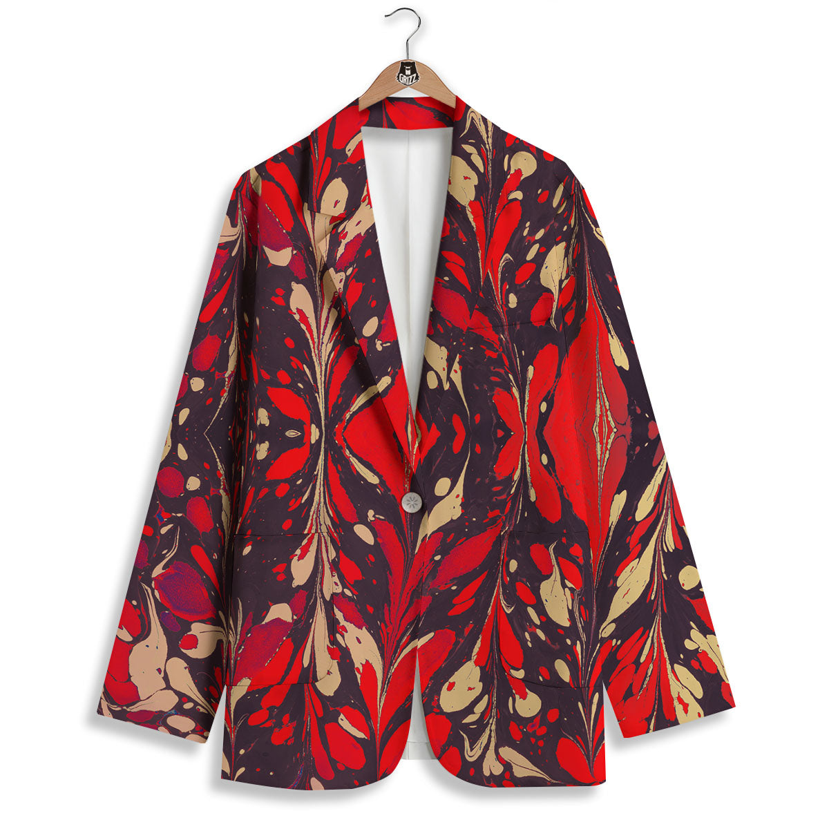 Formed Psychedelic Print Pattern Women's Blazer-grizzshop