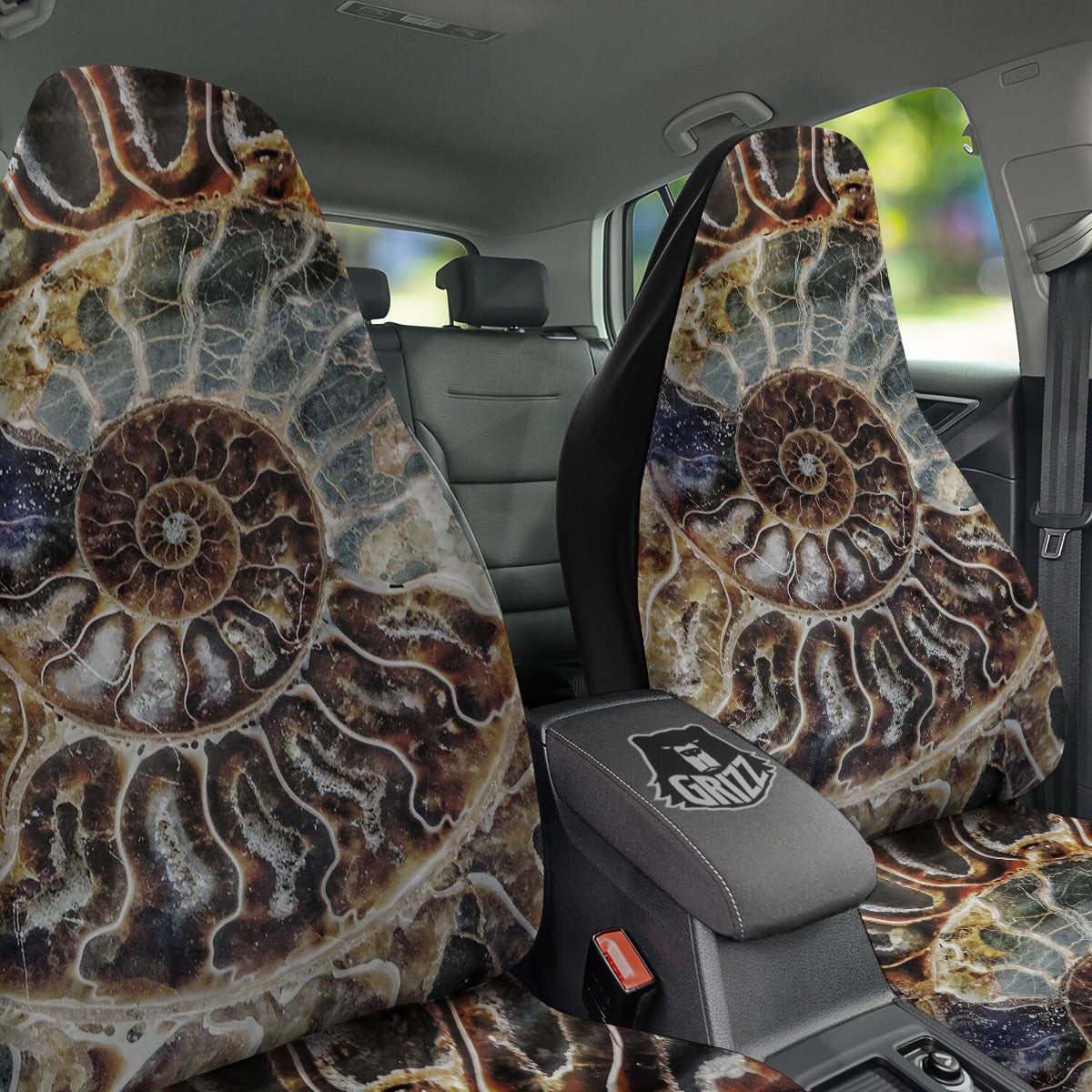 Fossil Ammonite Print Car Seat Covers-grizzshop