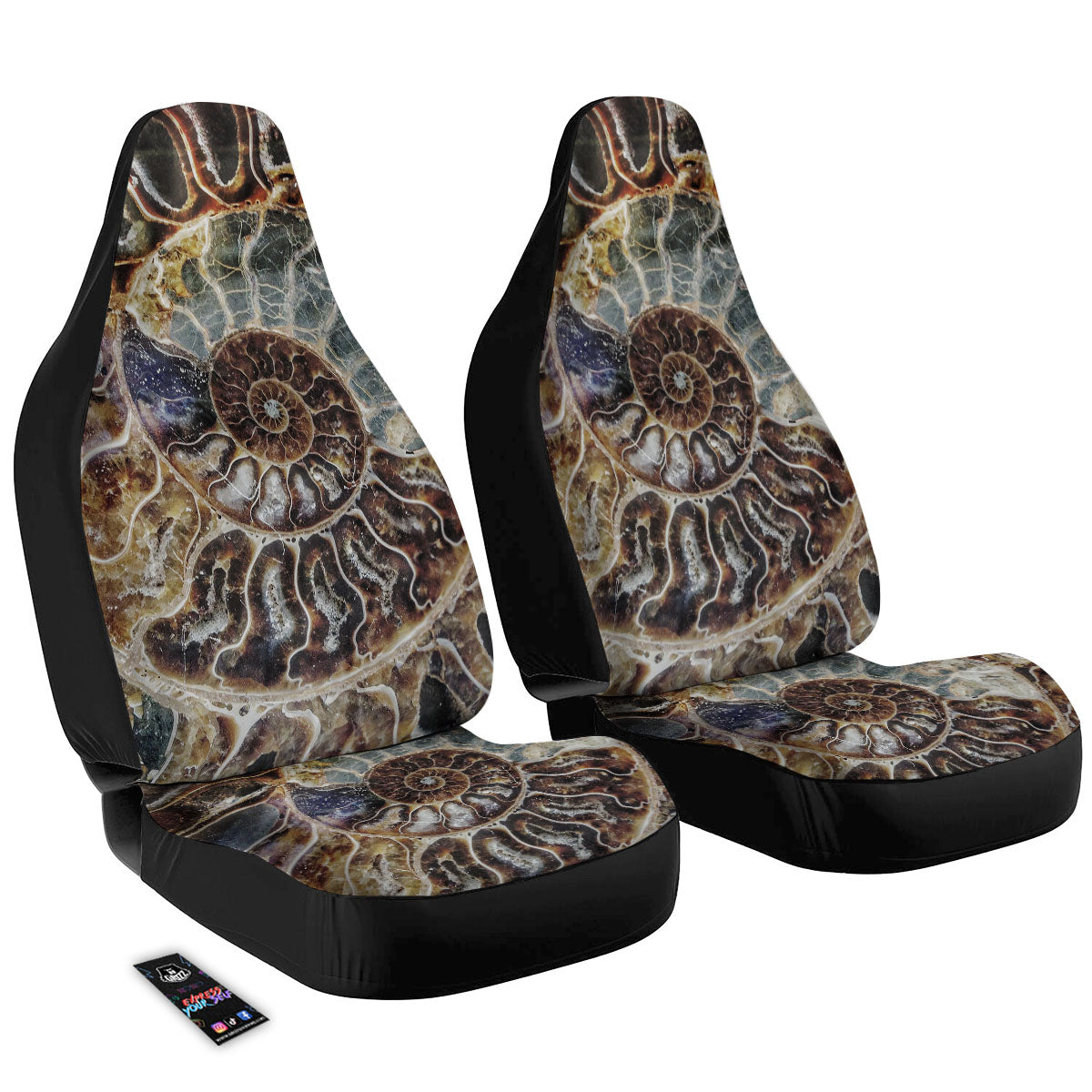 Fossil Ammonite Print Car Seat Covers-grizzshop