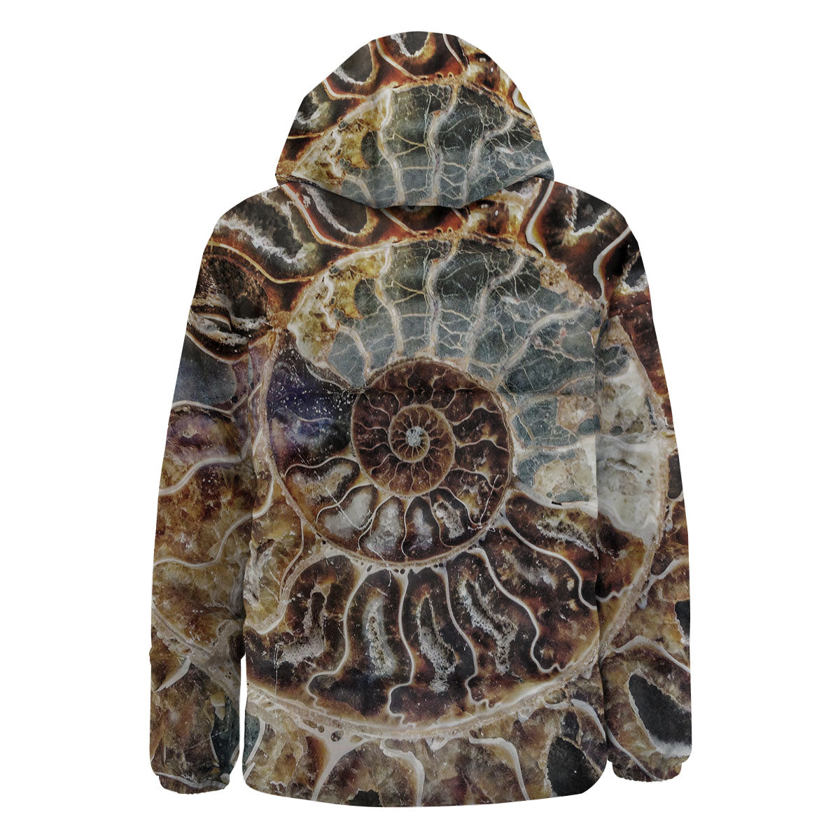 Fossil Ammonite Print Down Jacket-grizzshop