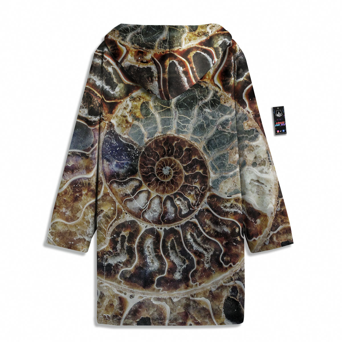 Fossil Ammonite Print Men's Windbreaker Jacket-grizzshop