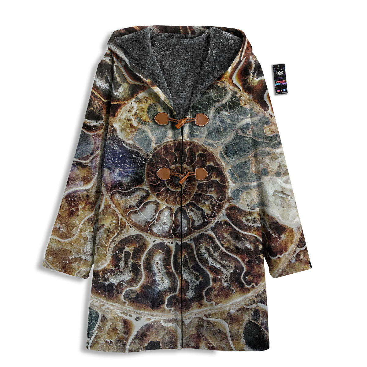 Fossil Ammonite Print Men's Windbreaker Jacket-grizzshop