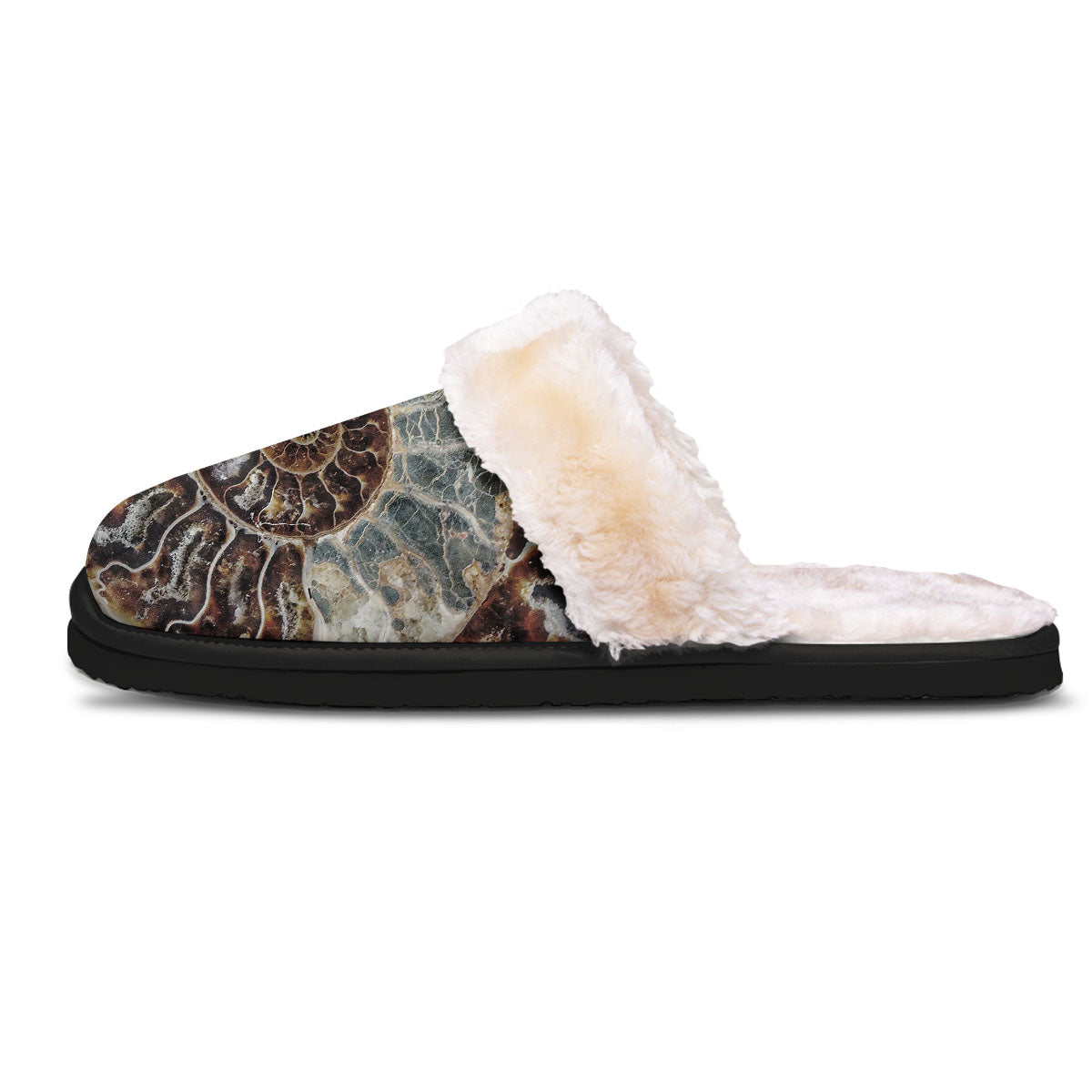 Fossil Ammonite Print Slippers-grizzshop