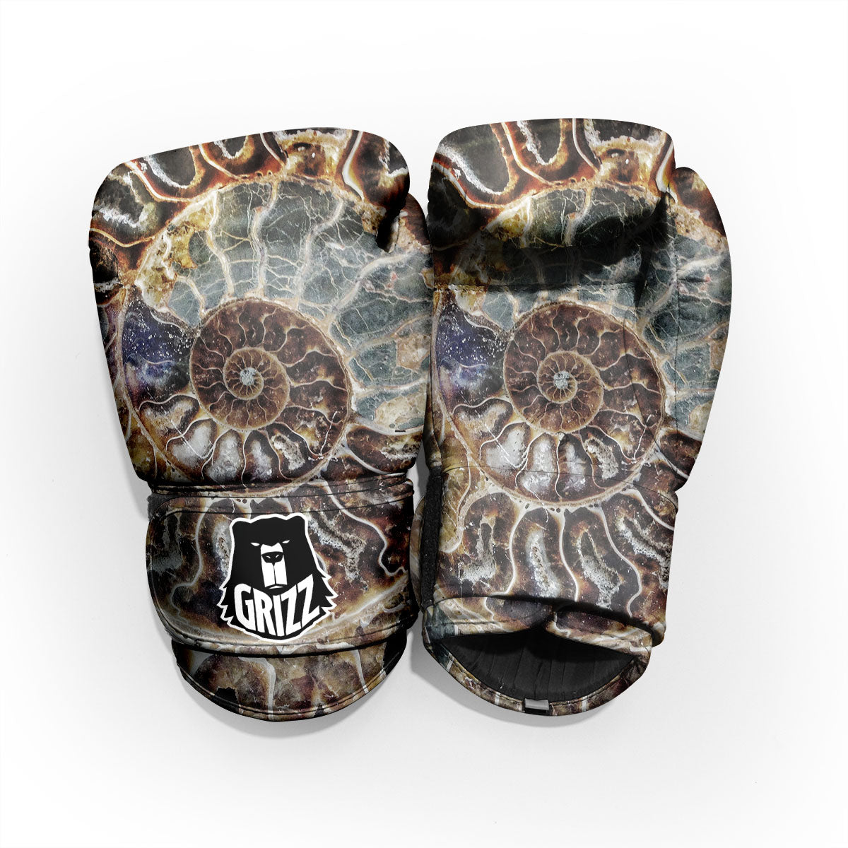 Fossil Ammonite Print Pro Boxing Glove