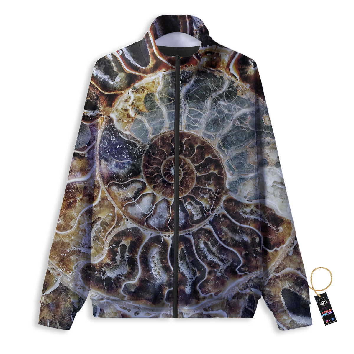 Fossil Ammonite Print Track Jacket-grizzshop