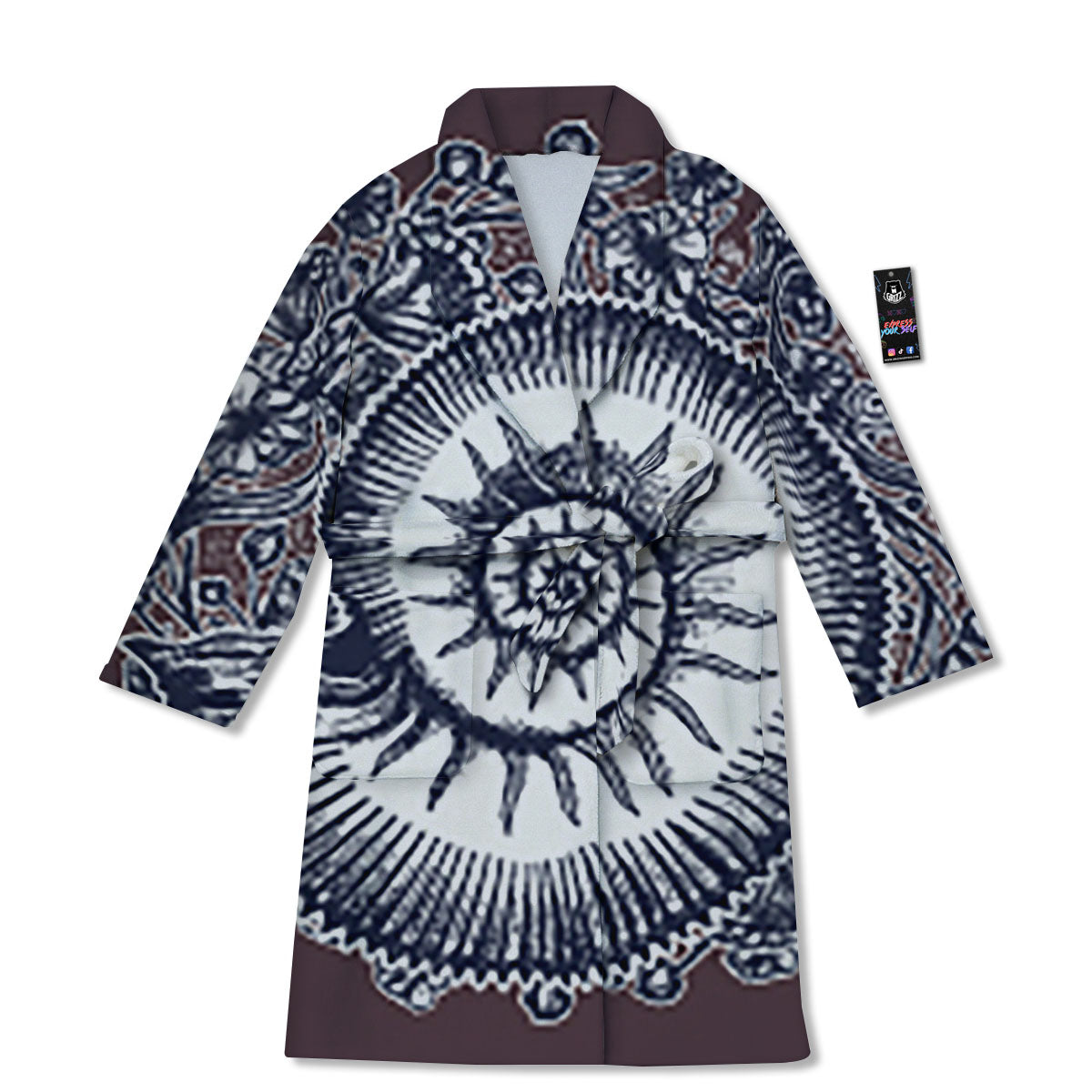 Fossil Ammonite Shell Print Bathrobe-grizzshop