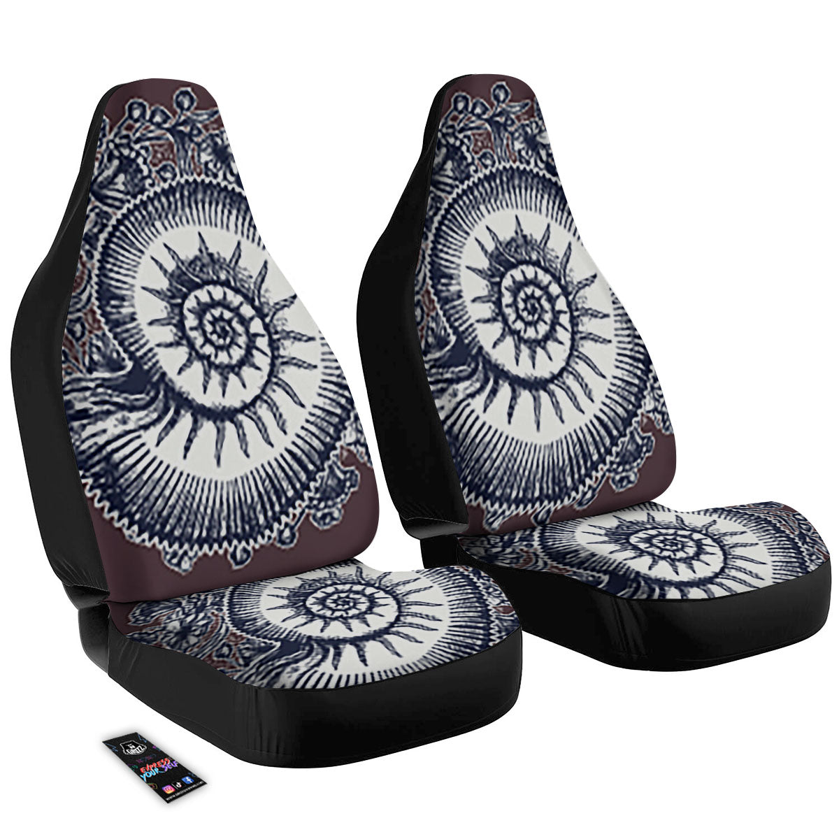 Fossil Ammonite Shell Print Car Seat Covers-grizzshop