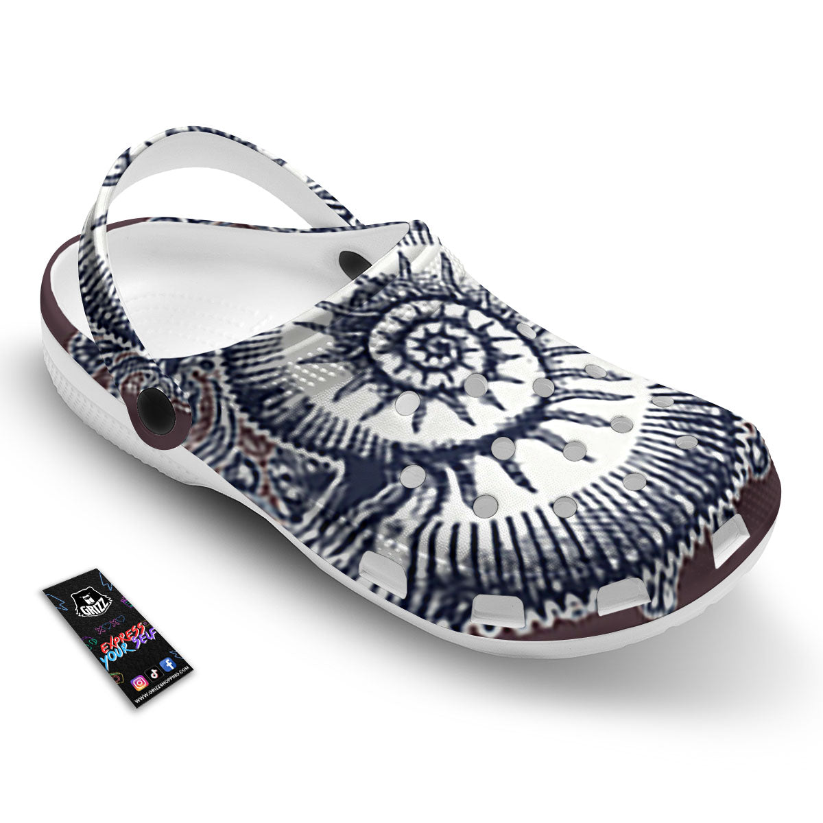 Fossil Ammonite Shell Print Clog-grizzshop