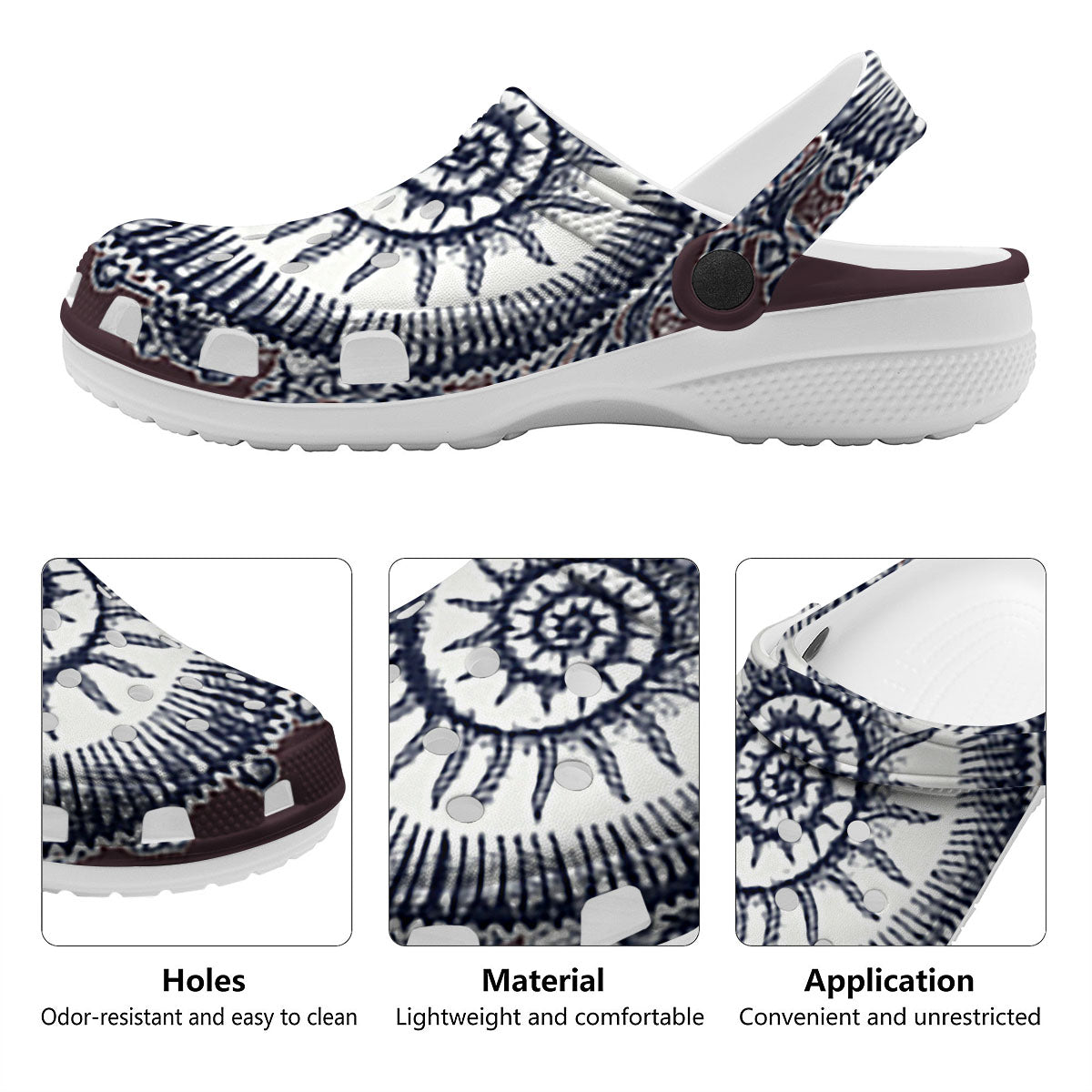 Fossil Ammonite Shell Print Clog-grizzshop