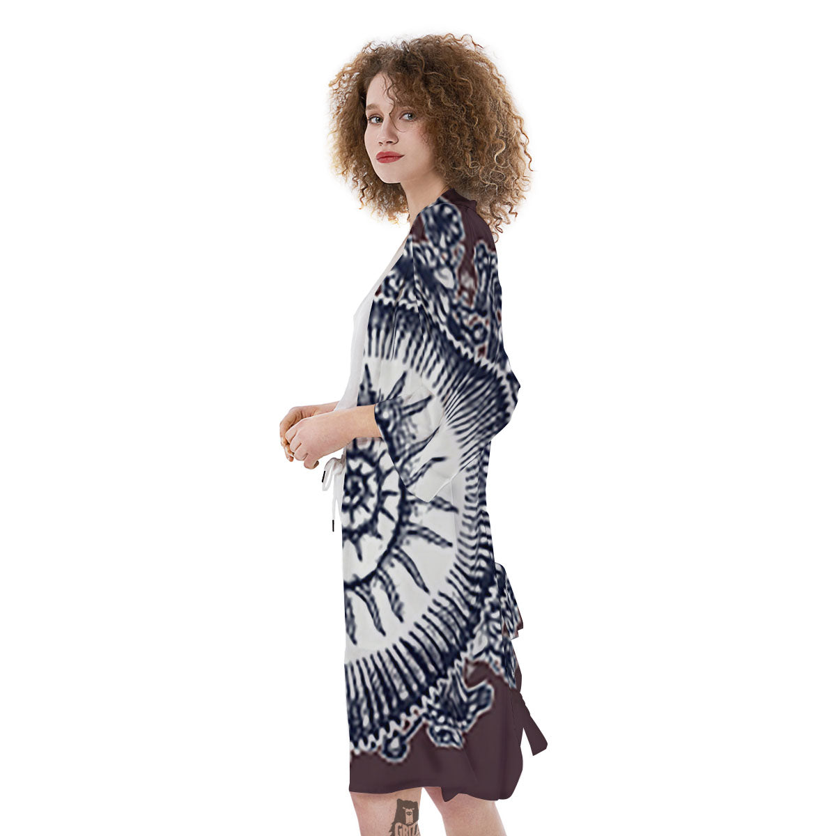 Fossil Ammonite Shell Print Kimono-grizzshop