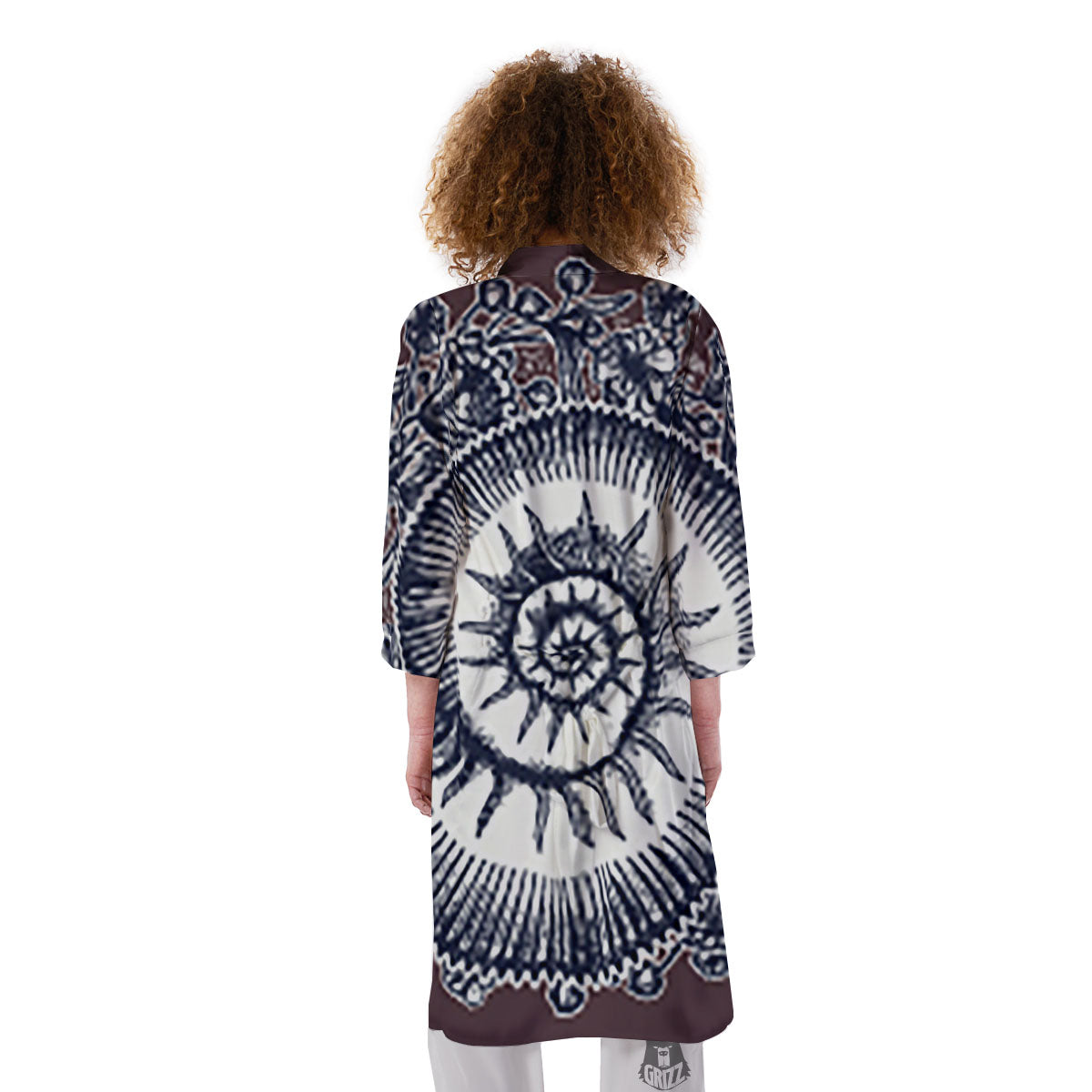 Fossil Ammonite Shell Print Kimono-grizzshop