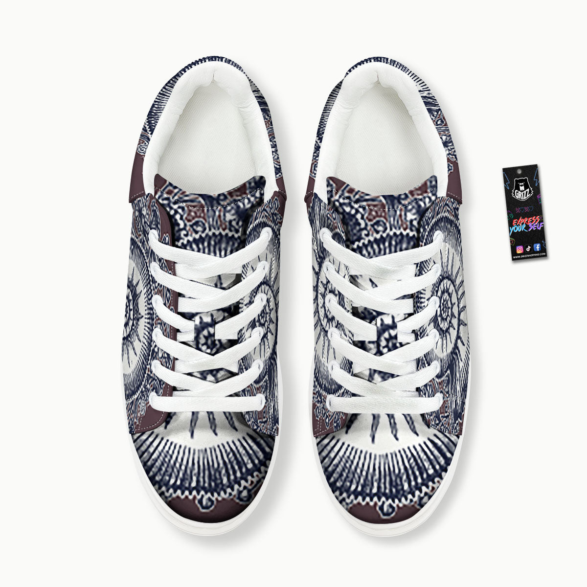 Fossil Ammonite Shell Print Platform Shoes-grizzshop