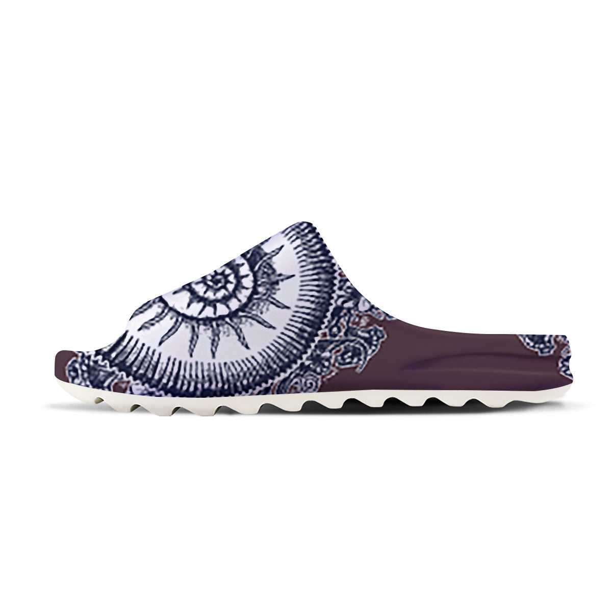 Fossil Ammonite Shell Print Sandals-grizzshop