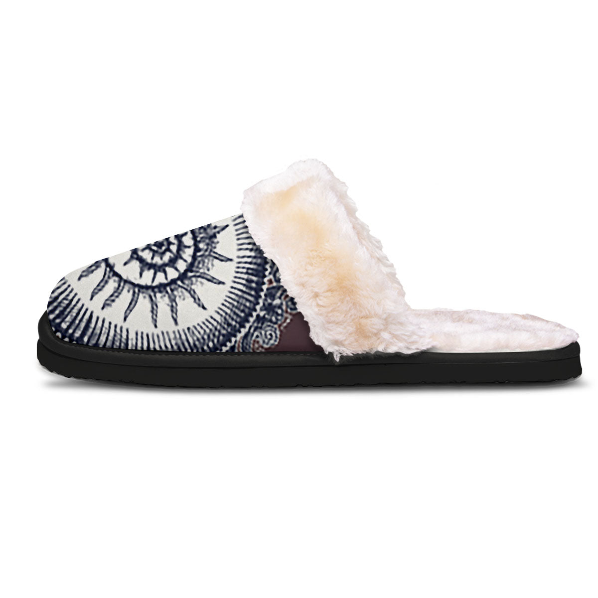 Fossil Ammonite Shell Print Slippers-grizzshop