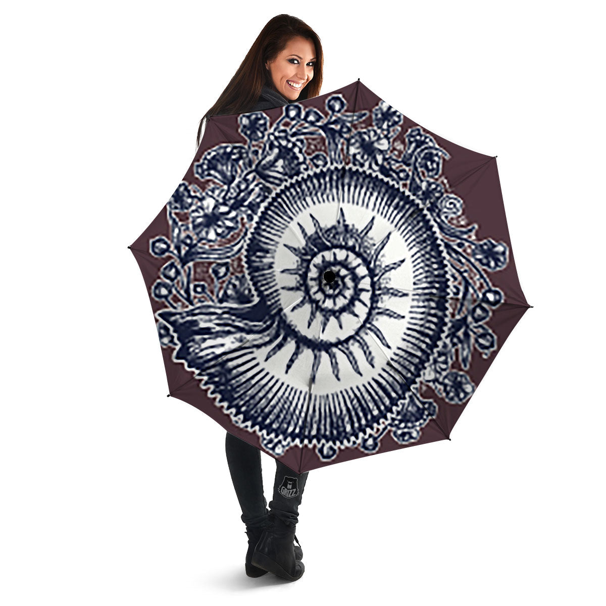 Fossil Ammonite Shell Print Umbrella-grizzshop