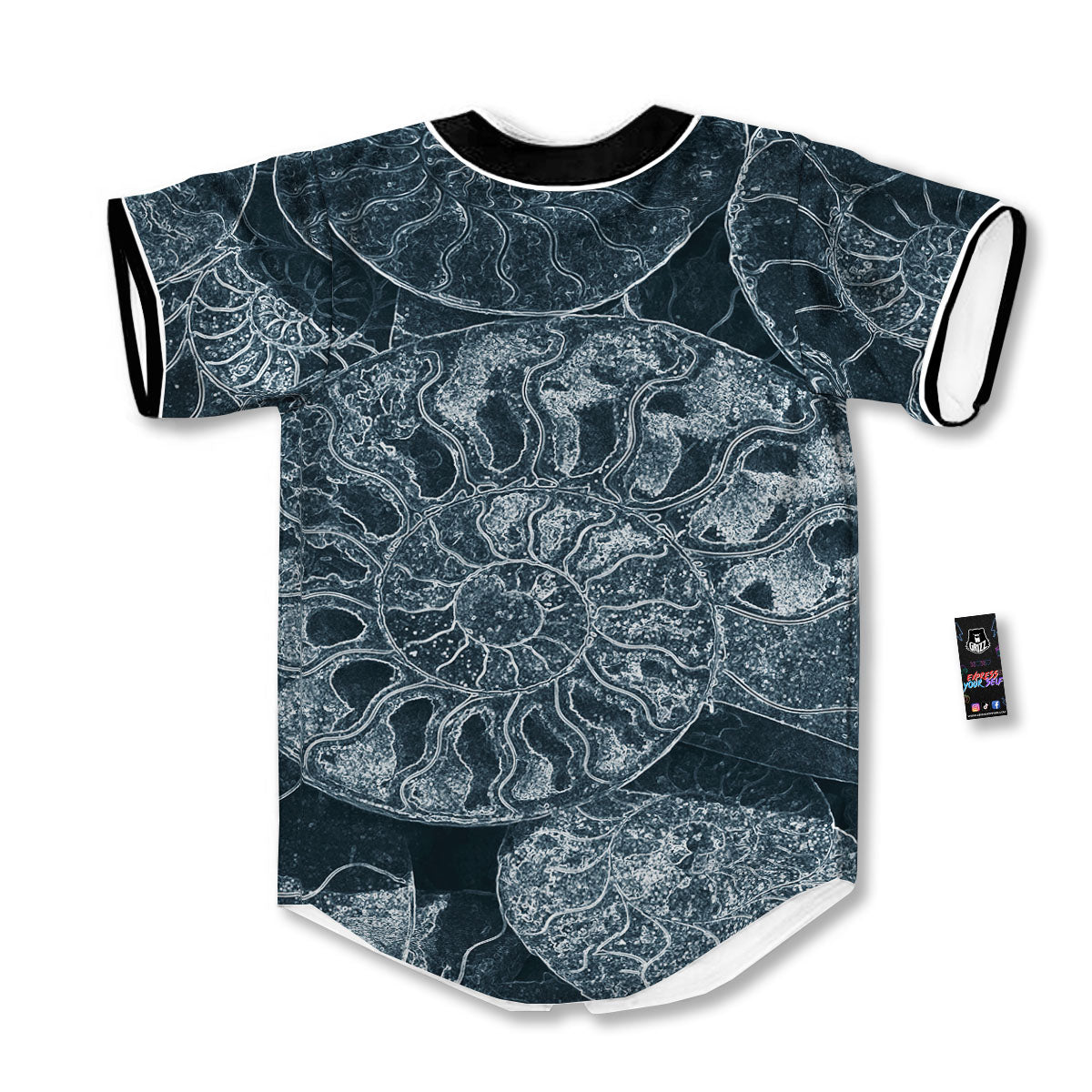 Fossil Ammonoidea Print Baseball Jersey-grizzshop