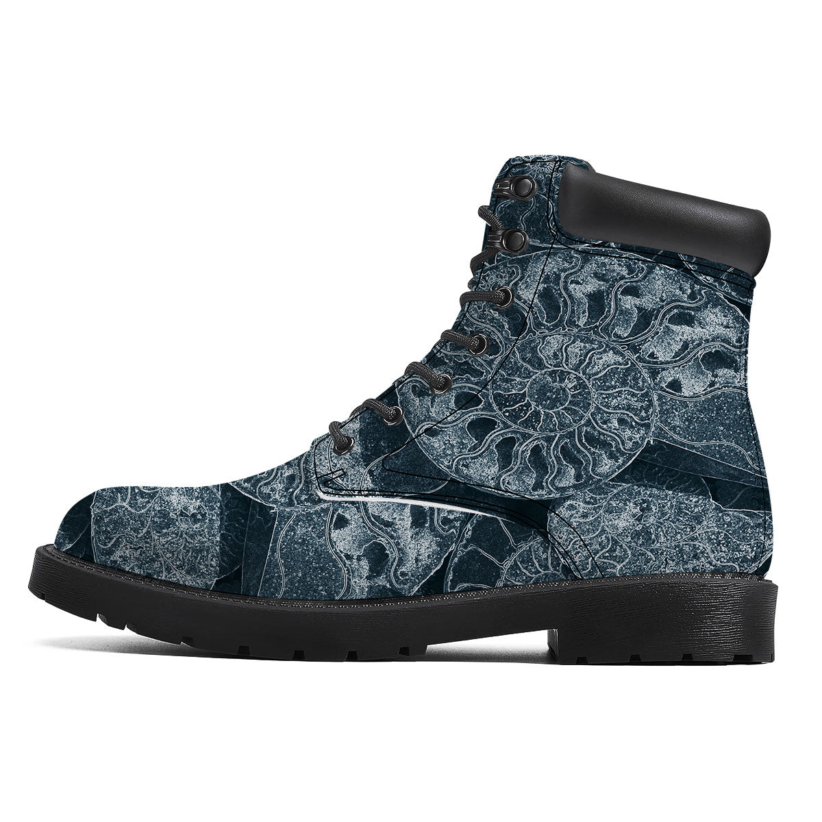 Fossil Ammonoidea Print Boots-grizzshop
