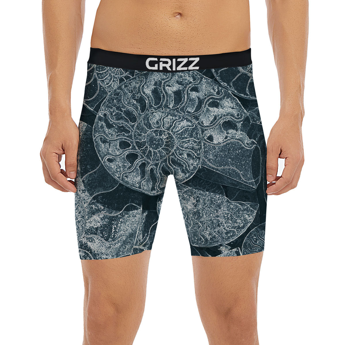 Fossil Ammonoidea Print Boxer Briefs-grizzshop
