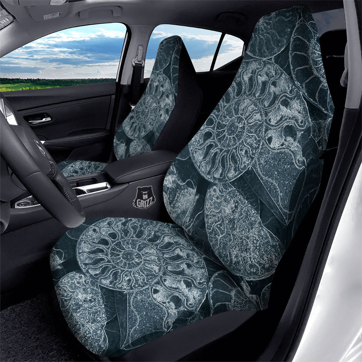 Fossil Ammonoidea Print Car Seat Covers-grizzshop