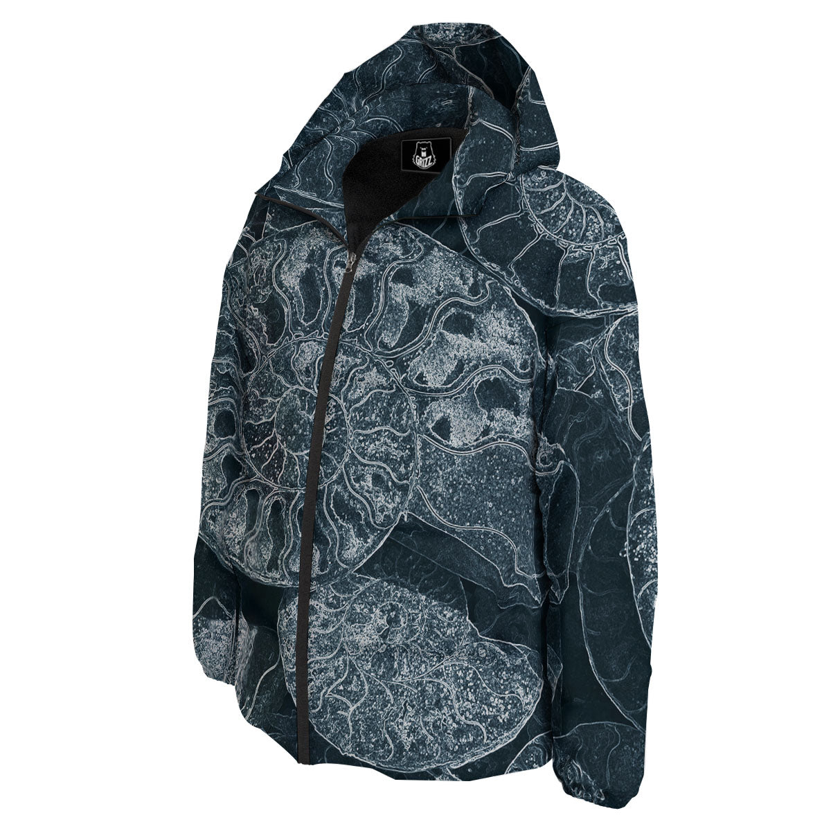 Fossil Ammonoidea Print Down Jacket-grizzshop