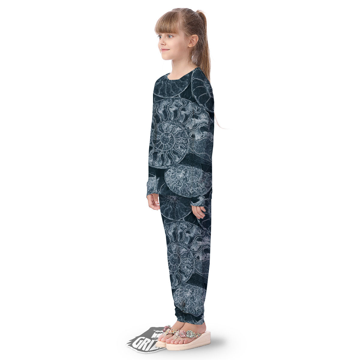 Fossil Ammonoidea Print Kid's Pajamas-grizzshop
