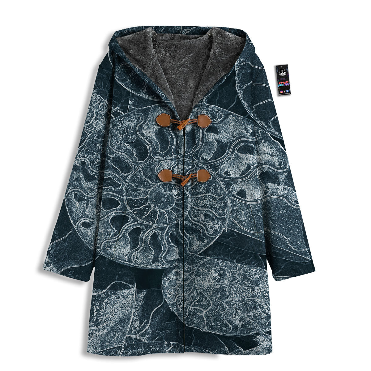 Fossil Ammonoidea Print Men's Windbreaker Jacket-grizzshop