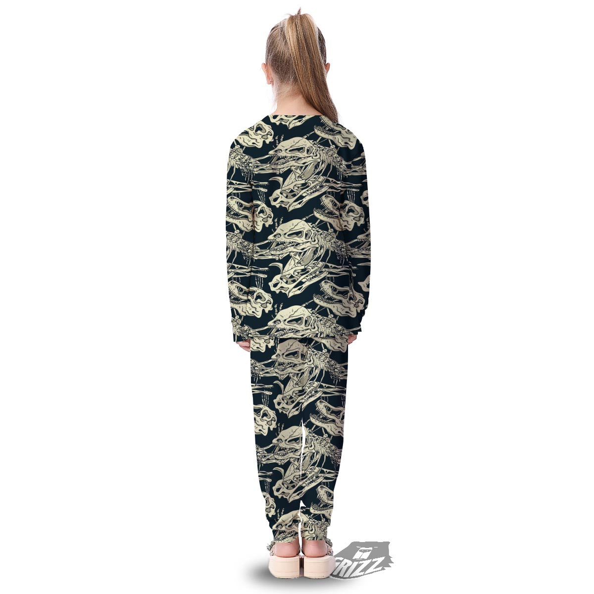 Fossil Dino And T Rex Print Pattern Kid's Pajamas-grizzshop