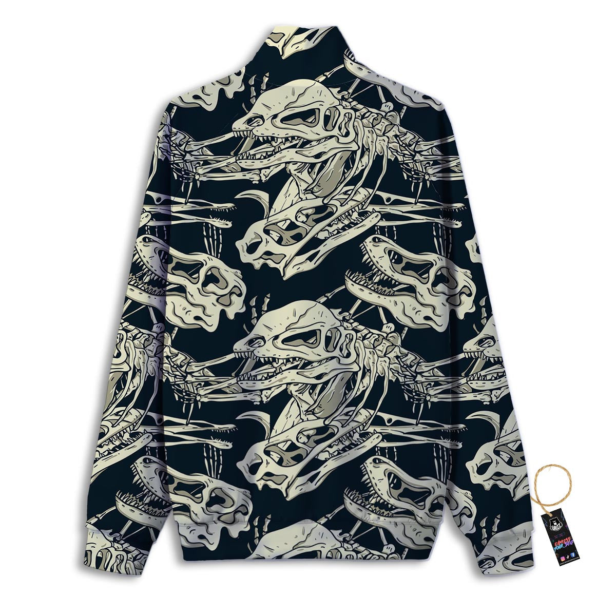 Fossil Dino And T Rex Print Pattern Track Jacket-grizzshop