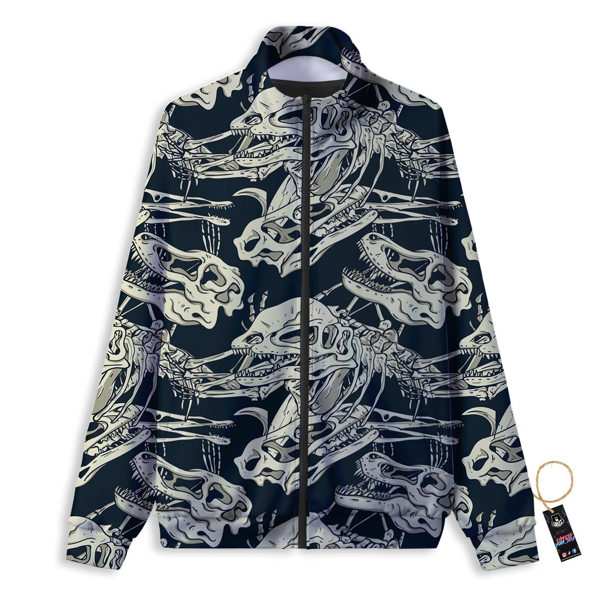 Fossil Dino And T Rex Print Pattern Track Jacket-grizzshop