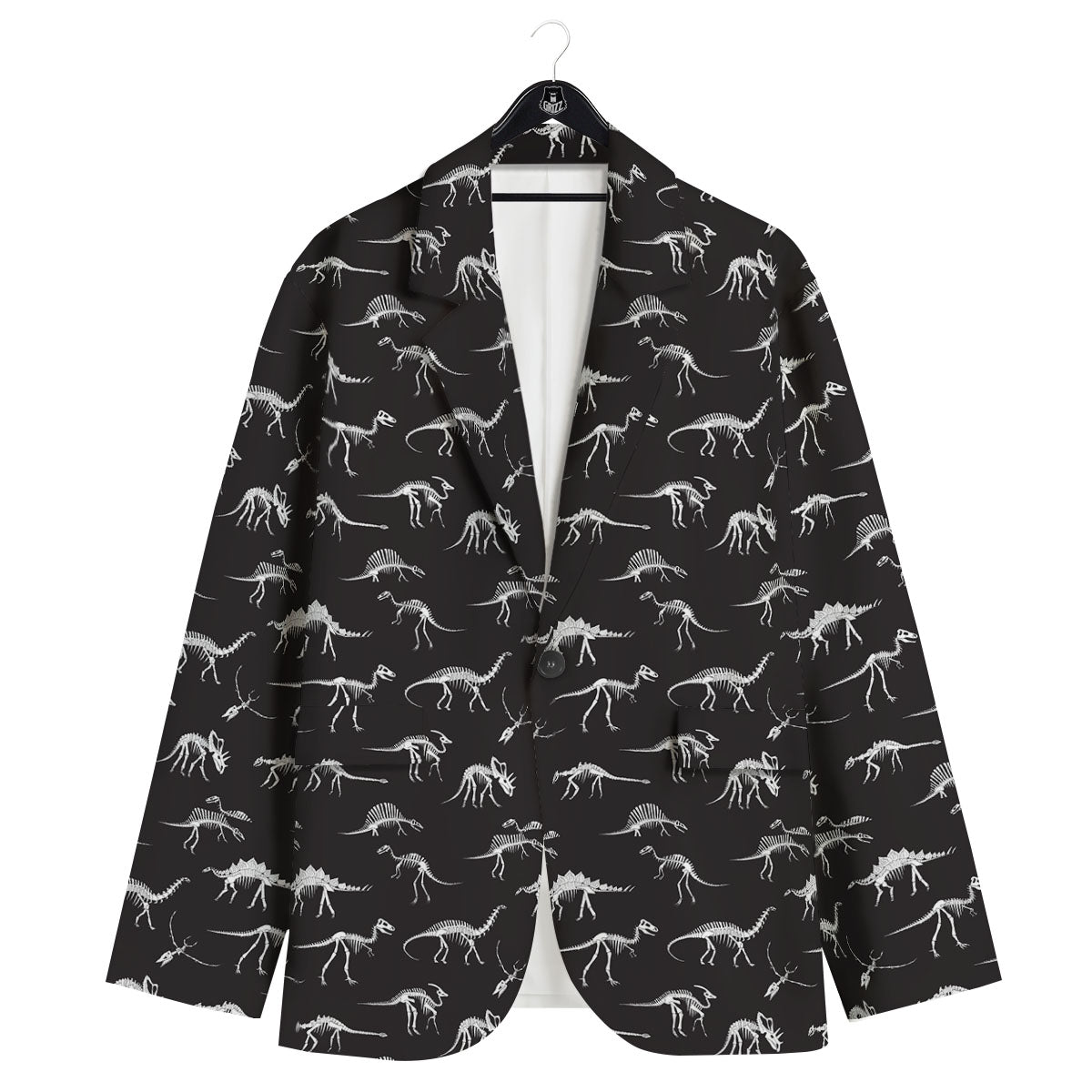 Fossil Dino Skeleton Print Pattern Men's Sport Coat-grizzshop