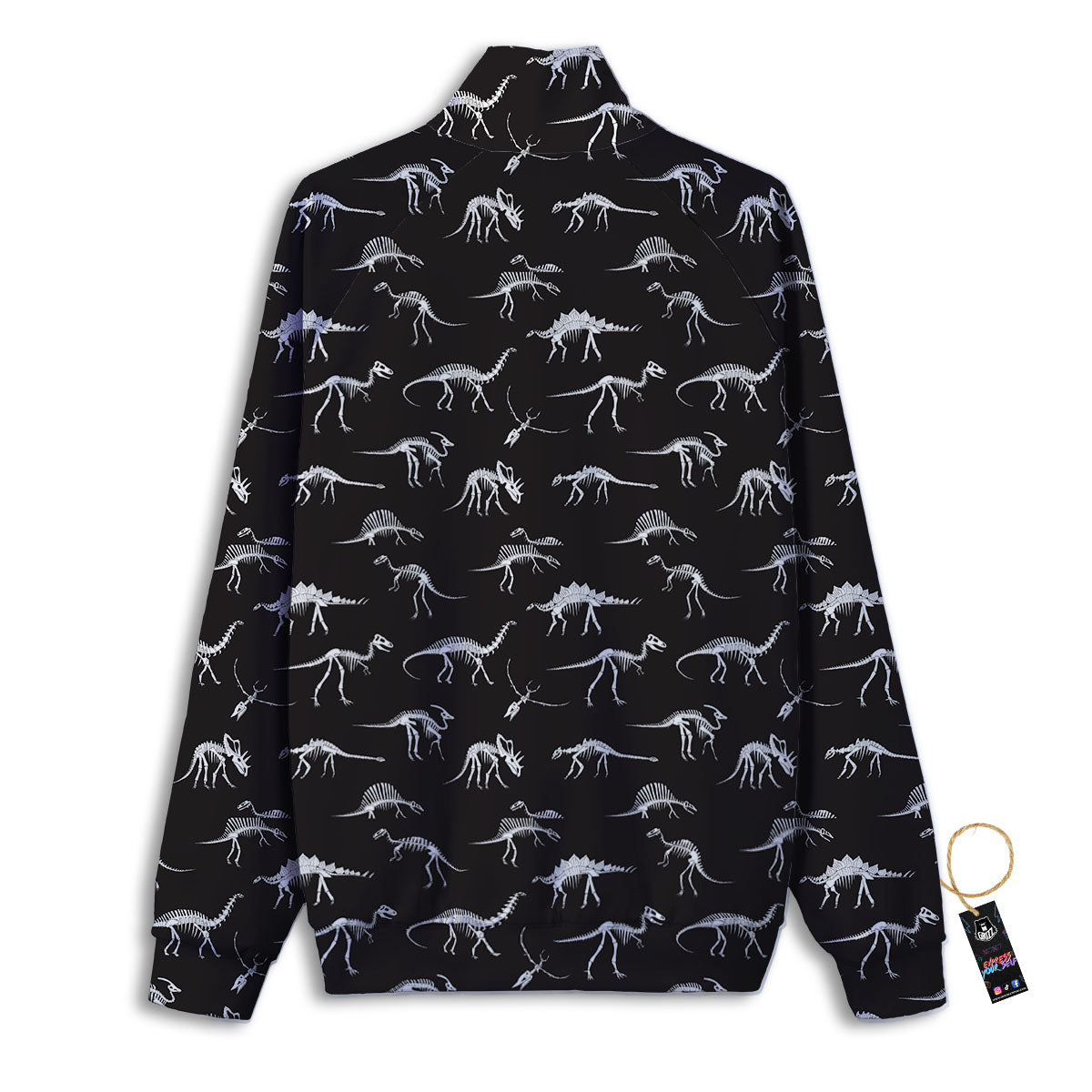 Fossil Dino Skeleton Print Pattern Track Jacket-grizzshop