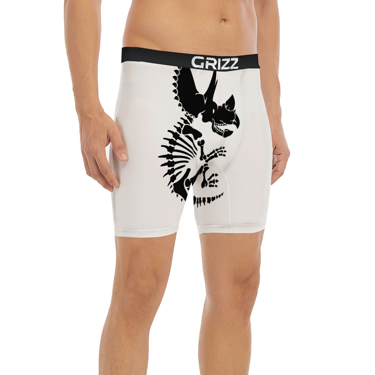 Fossil Dinosaur Monochrome Print Boxer Briefs-grizzshop