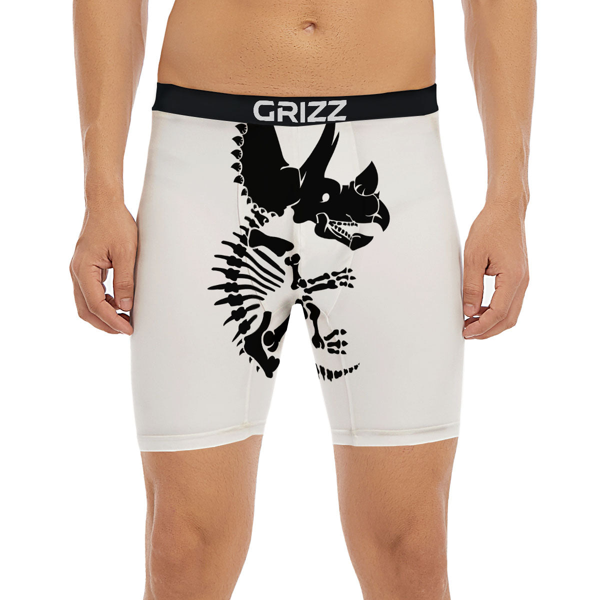Fossil Dinosaur Monochrome Print Boxer Briefs-grizzshop