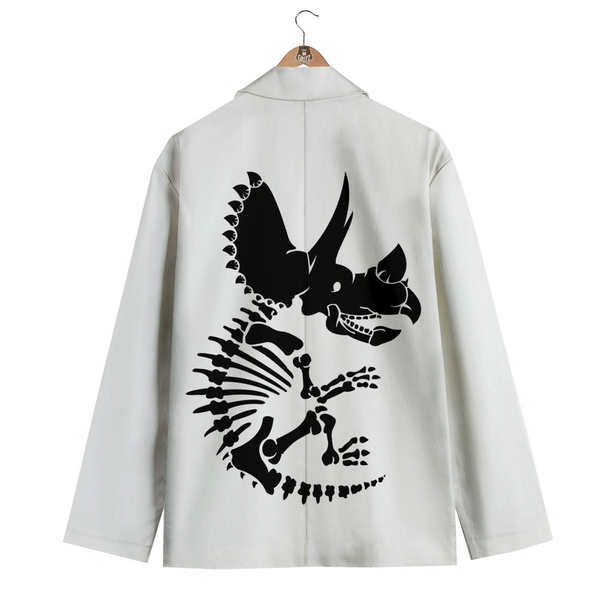 Fossil Dinosaur Monochrome Print Men's Blazer-grizzshop