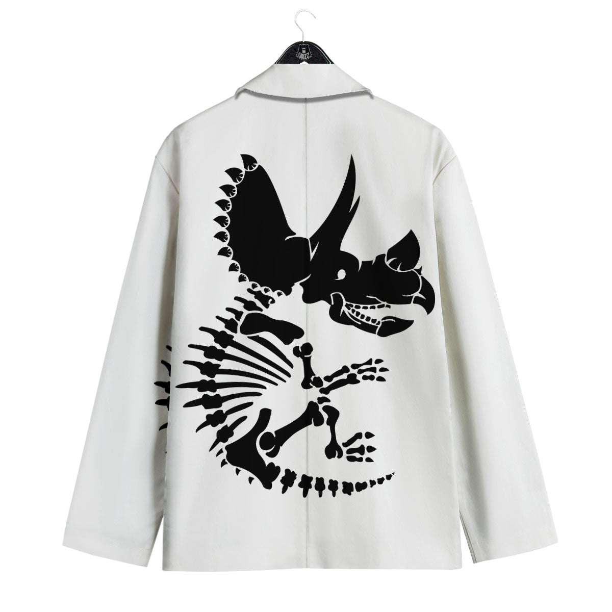 Fossil Dinosaur Monochrome Print Men's Sport Coat-grizzshop