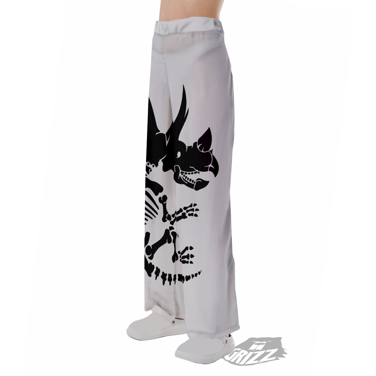 Fossil Dinosaur Monochrome Print Pajama Pants-grizzshop