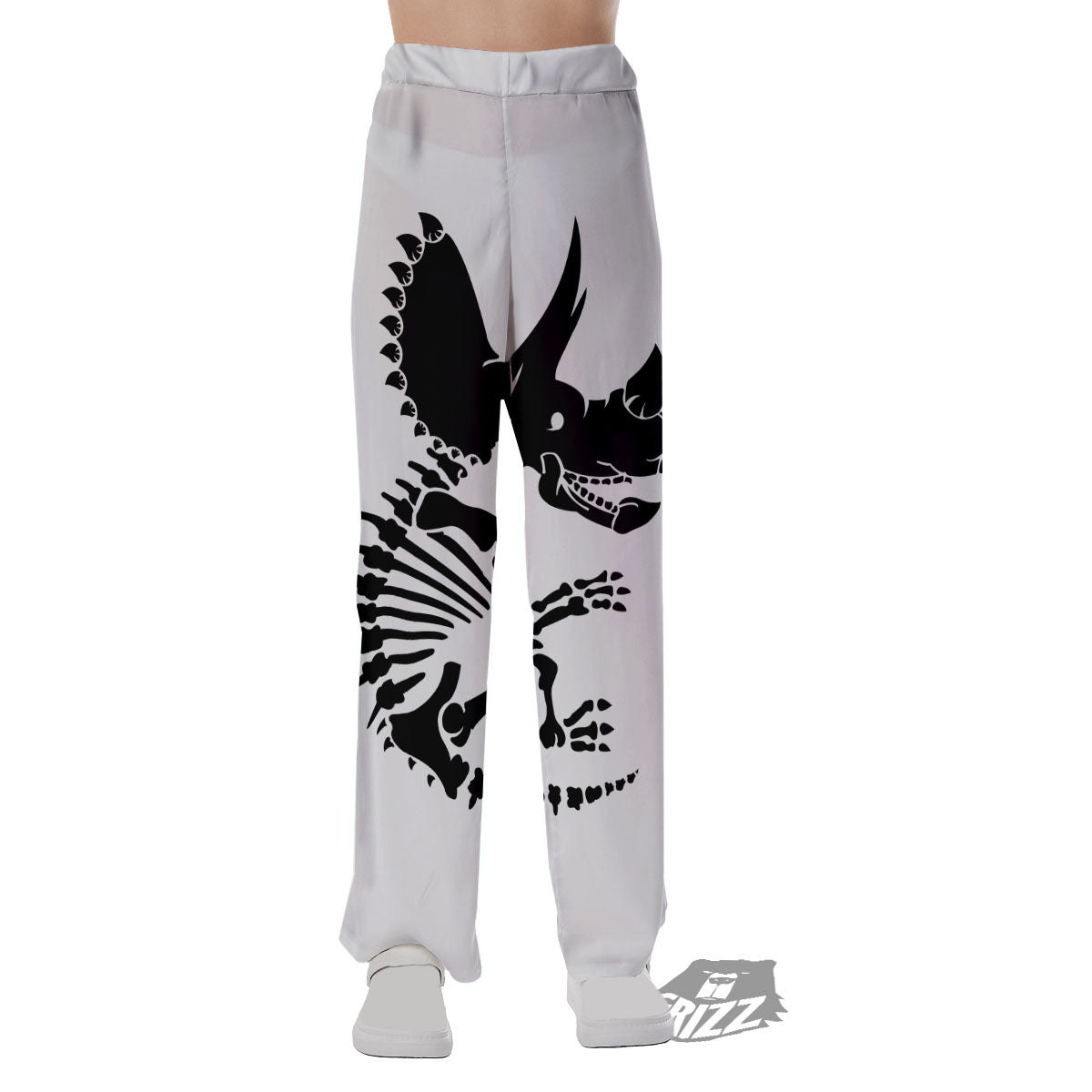 Fossil Dinosaur Monochrome Print Pajama Pants-grizzshop