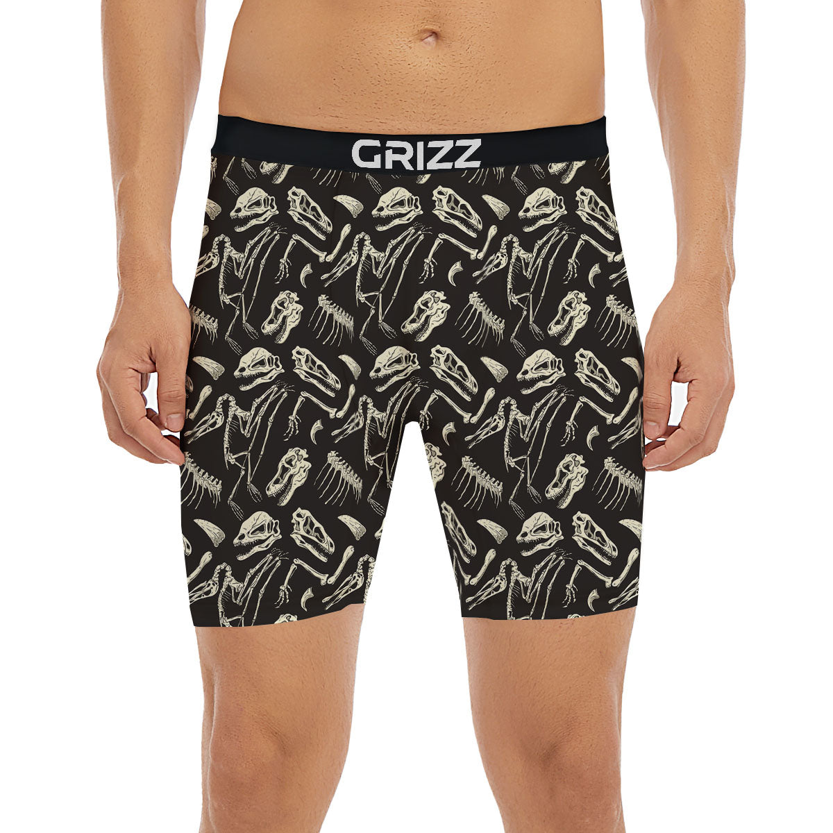 Fossil Dinosaur Monochrome Print Pattern Boxer Briefs-grizzshop