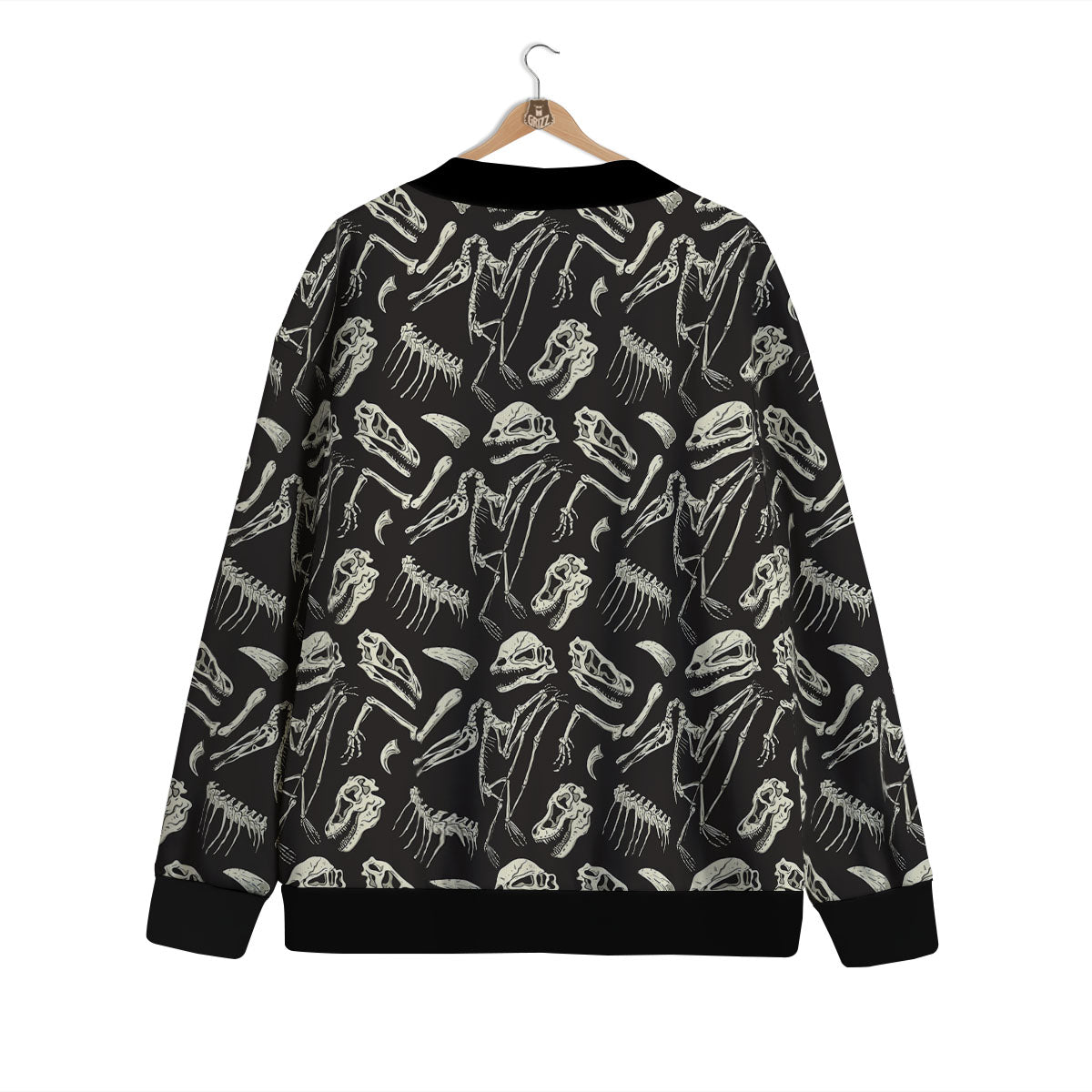 Fossil Dinosaur Monochrome Print Pattern Cardigan-grizzshop