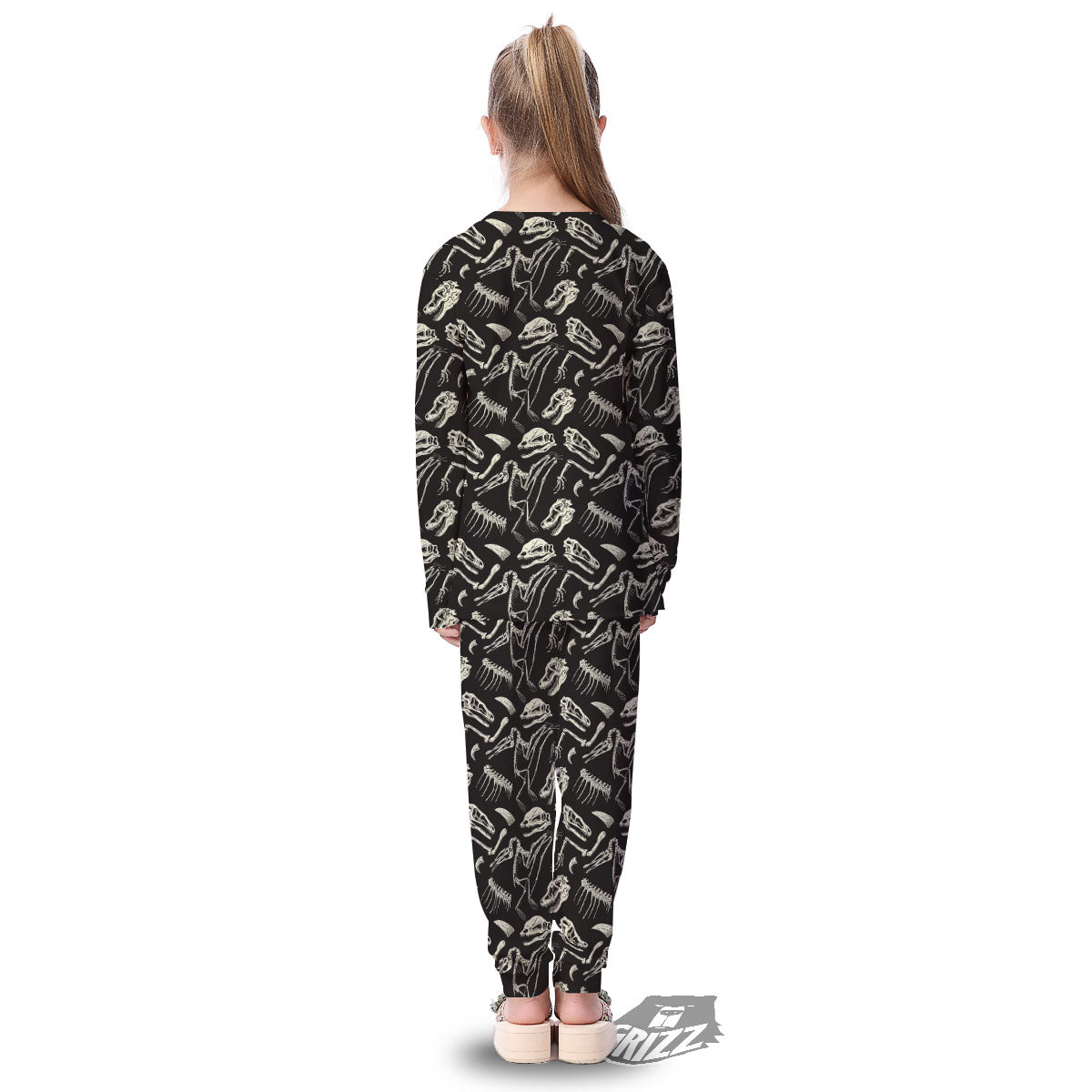 Fossil Dinosaur Monochrome Print Pattern Kid's Pajamas-grizzshop