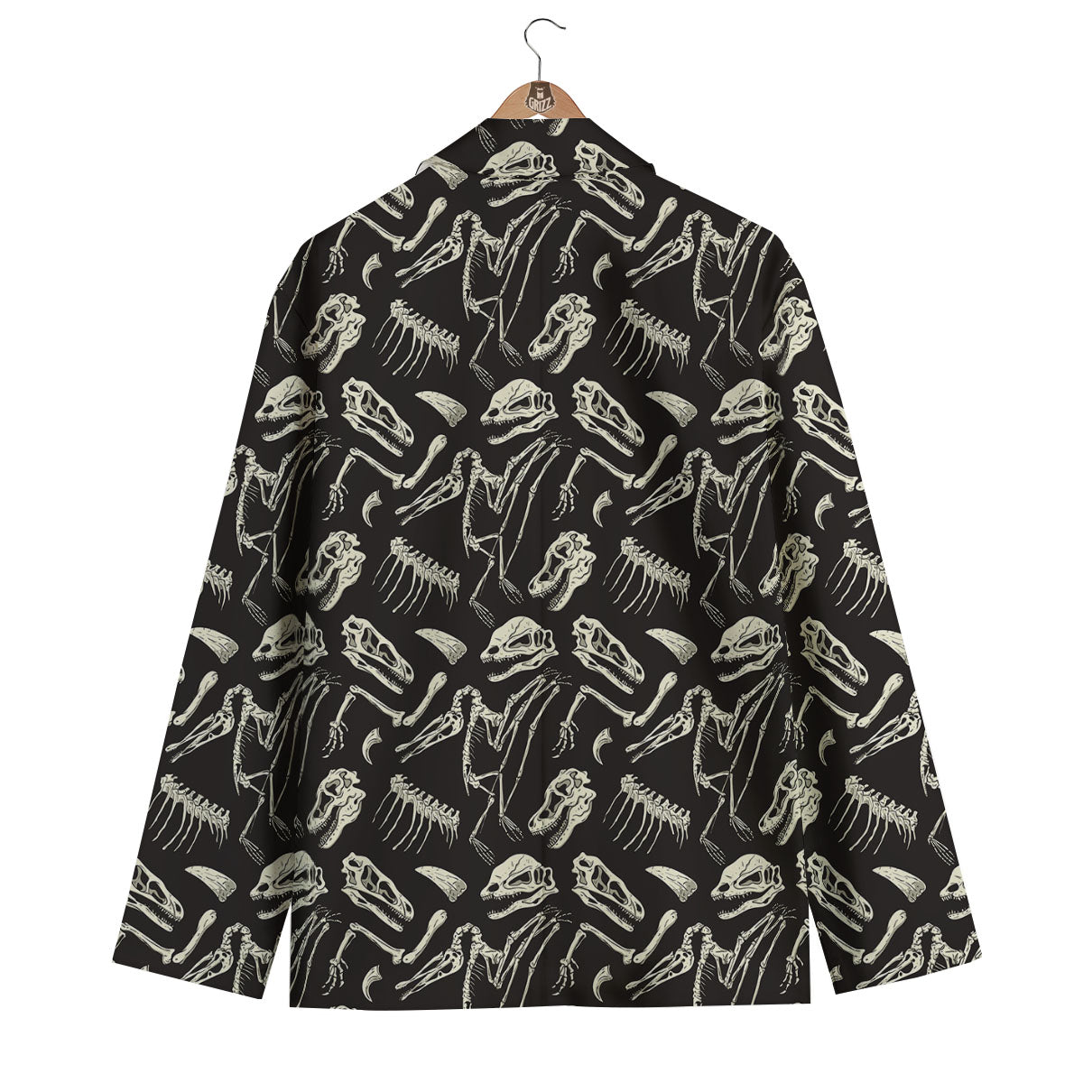 Fossil Dinosaur Monochrome Print Pattern Men's Blazer-grizzshop
